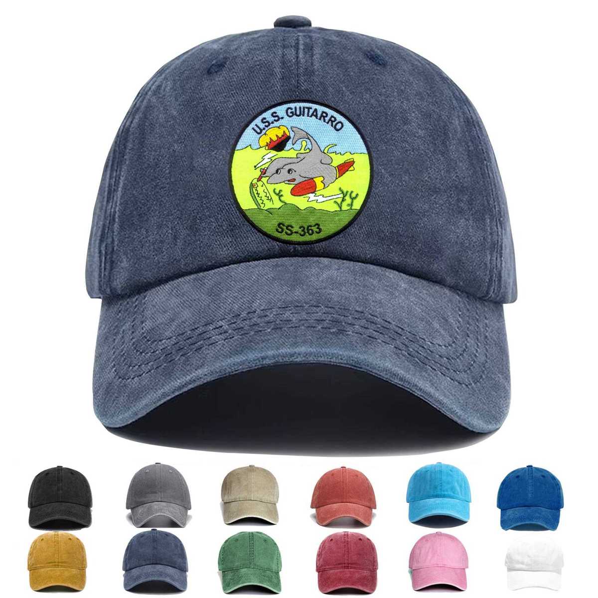 Ss 363 Uss Guitarro Version B Embroidered Hat - Custom Hat