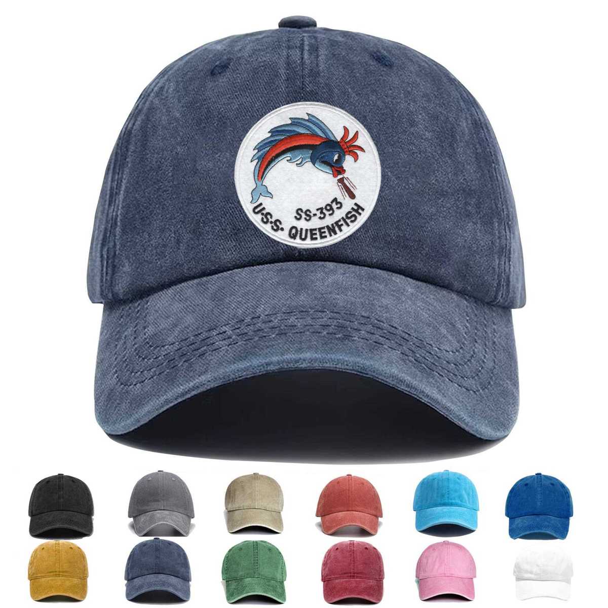 Ss 393 Uss Queenfish Version C Embroidered Hat - Custom Hat
