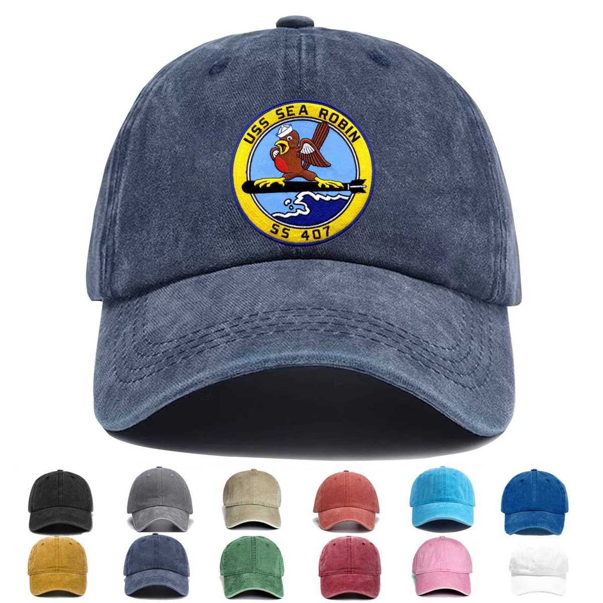 Ss 407 Uss Sea Robin Version A Embroidered Hat - Custom Hat