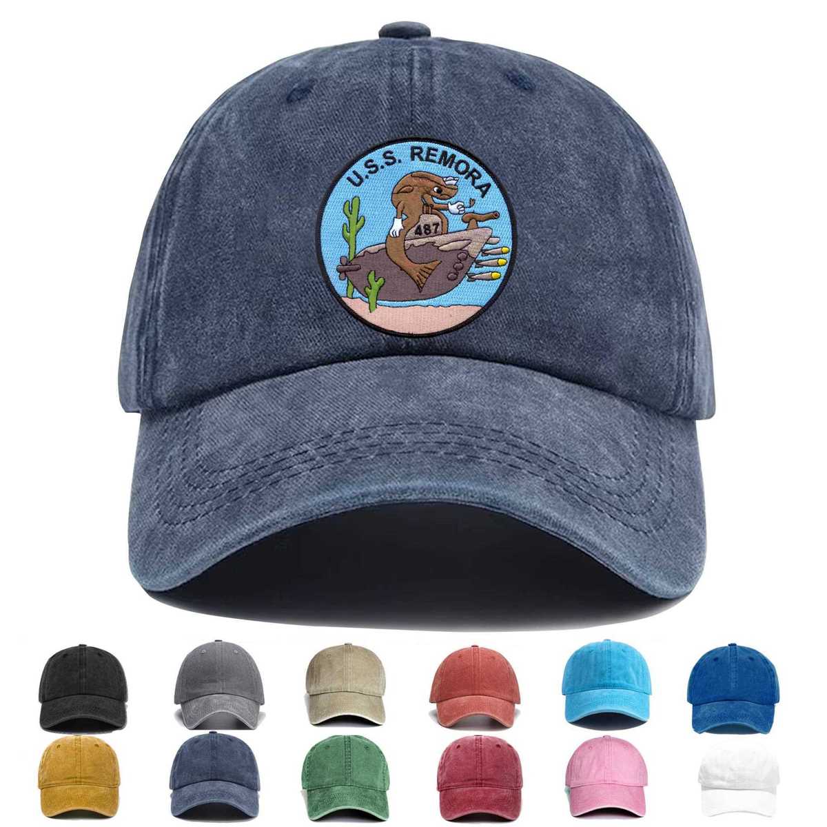 Ss 487 Uss Remora Version B Embroidered Hat - Custom Hat