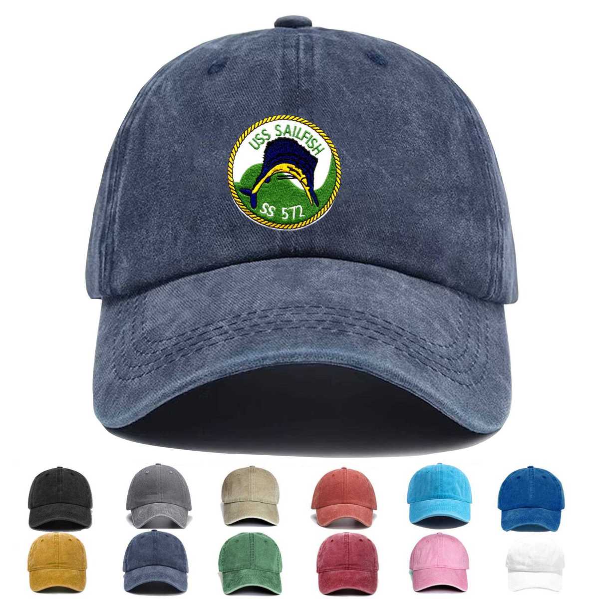 Ss 572 Uss Sailfish Version A Embroidered Hat - Custom Hat