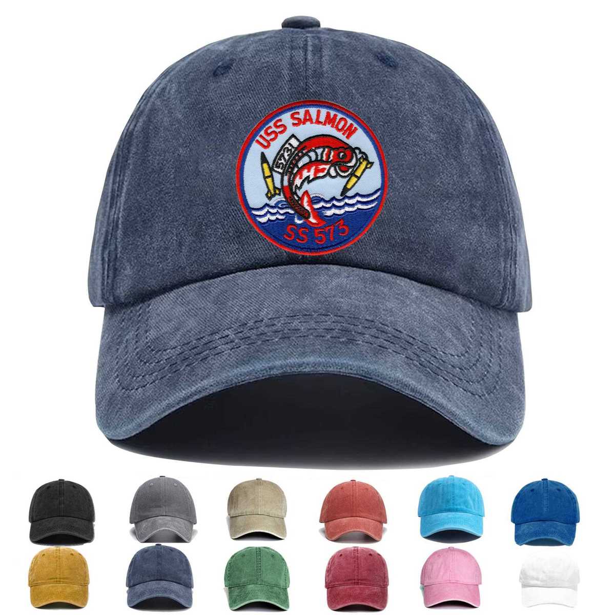 Ss 573 Uss Salmon Small Version Embroidered Hat - Custom Hat