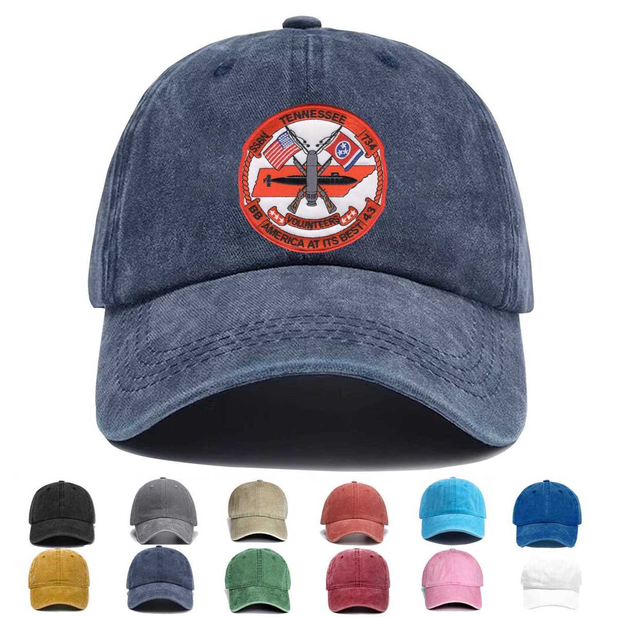 Ssbn 734 Uss Tennessee Embroidered Hat - Custom Hat