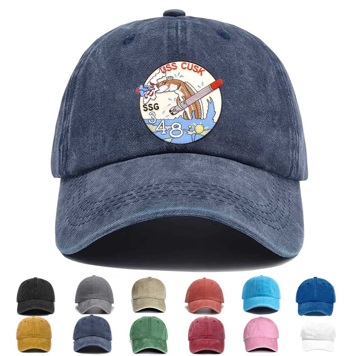 Ssg 348 Uss Cusk Diesel Submarine Embroidered Hat - Custom Hat