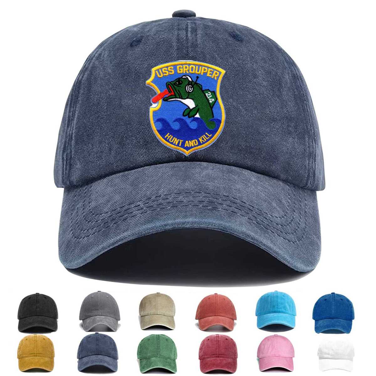 Ssk 214 Uss Grouper Embroidered Hat - Custom Hat