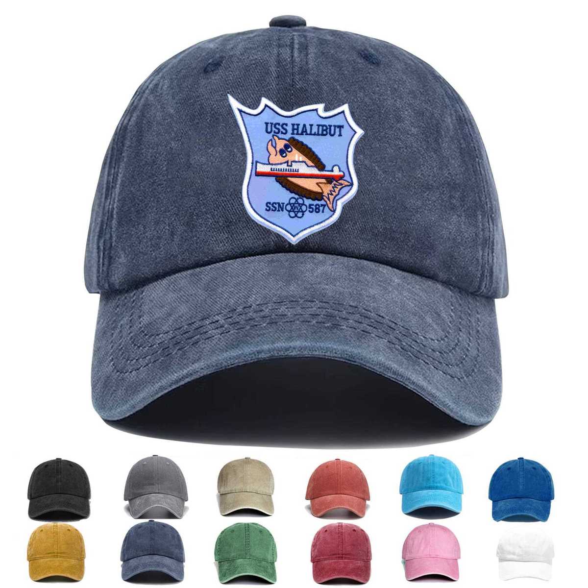 Ssn 587 Uss Halibut Embroidered Hat - Custom Hat