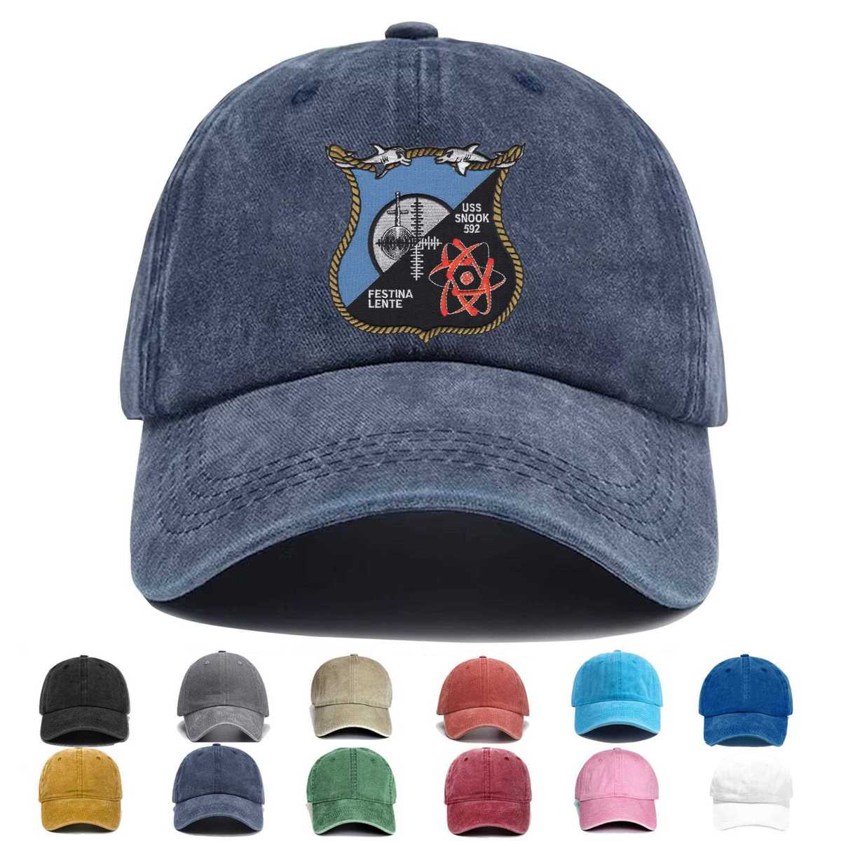 Ssn 592 Uss Snook Version A Embroidered Hat - Custom Hat