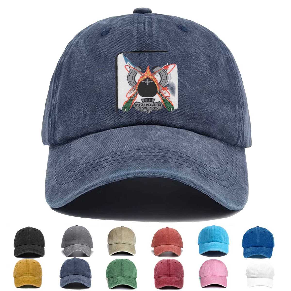 Ssn 595 Uss Plunger A Version Embroidered Hat - Custom Hat