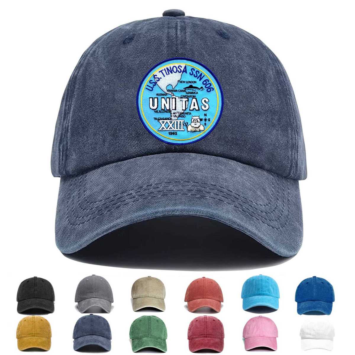 Ssn 606 Uss Tinosa West Pac 82 Embroidered Hat - Custom Hat