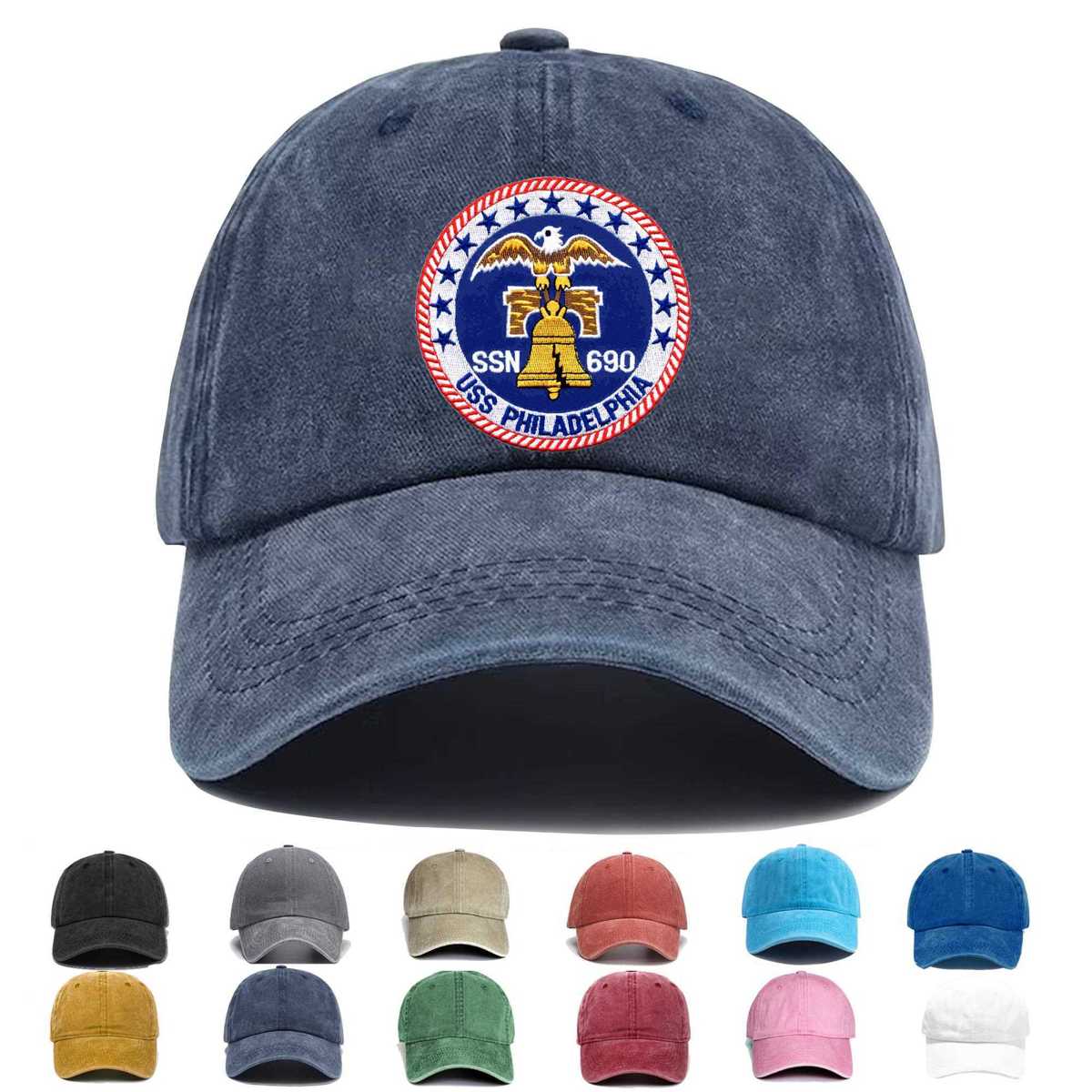 Ssn 690 Uss Philadelphia Embroidered Hat - Custom Hat