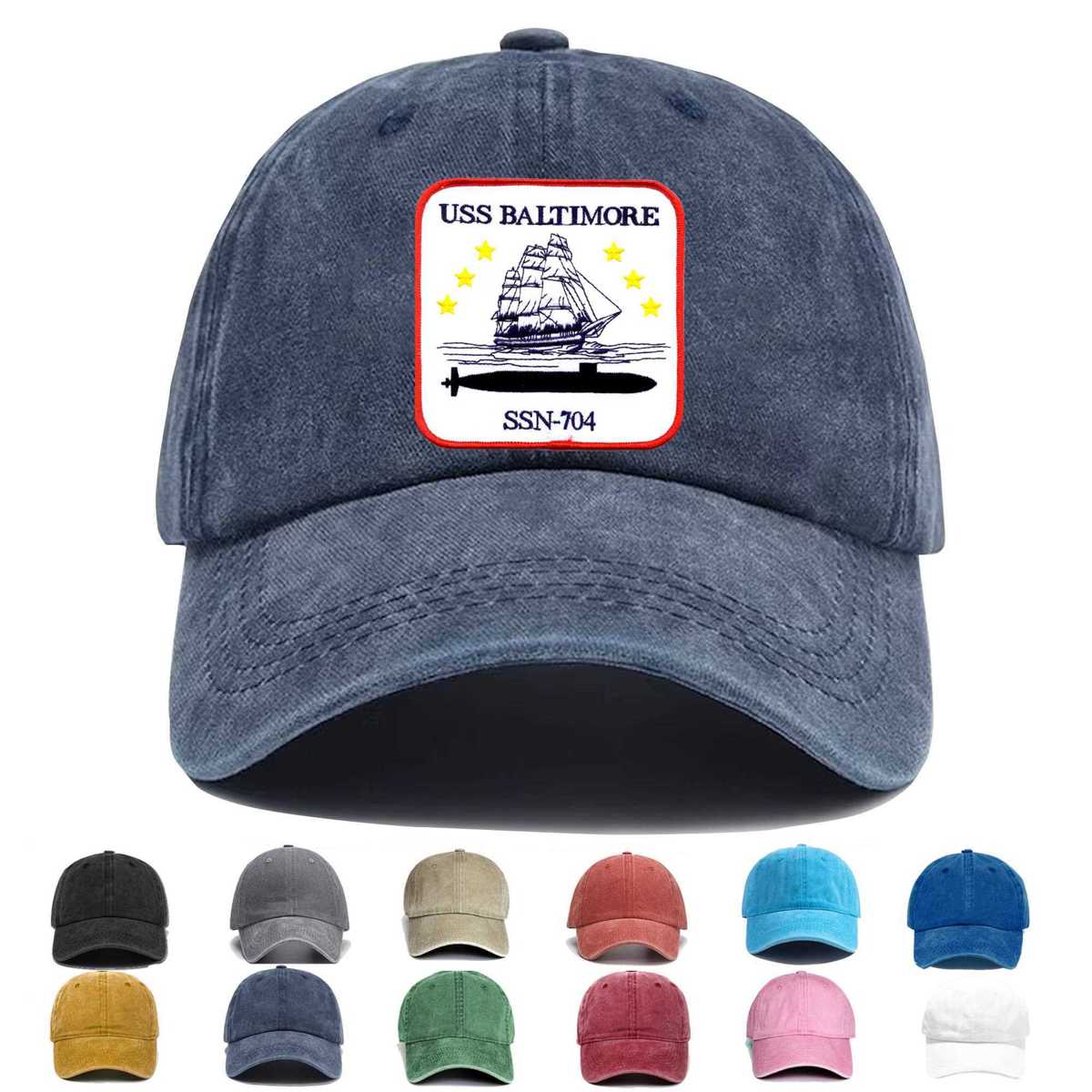Ssn 704 Uss Baltimore Embroidered Hat - Custom Hat