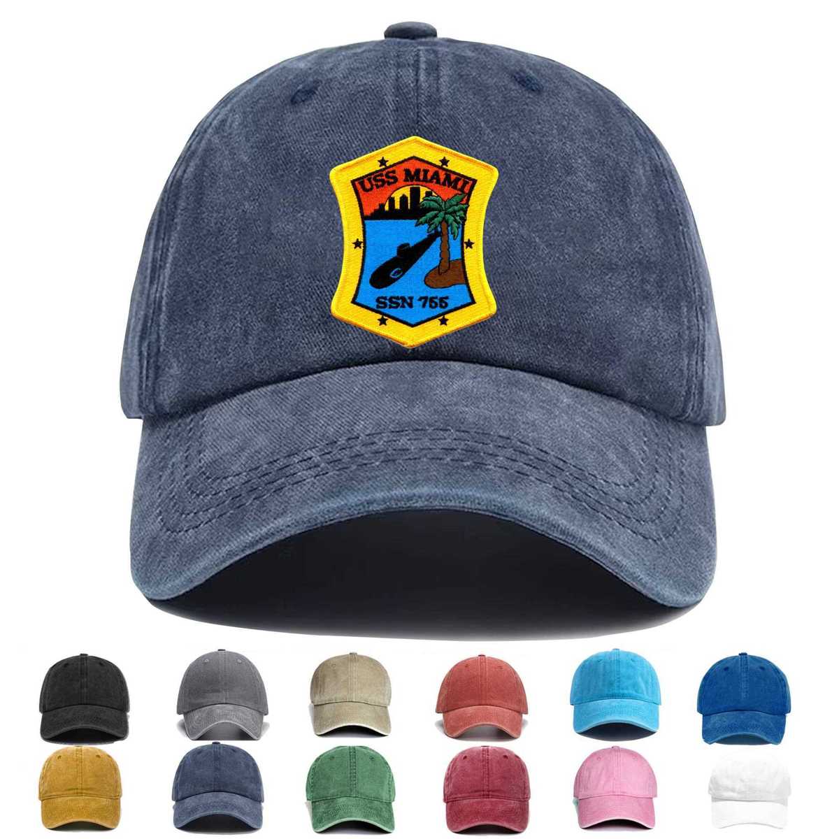 Ssn 755 Uss Miami Embroidered Hat - Custom Hat