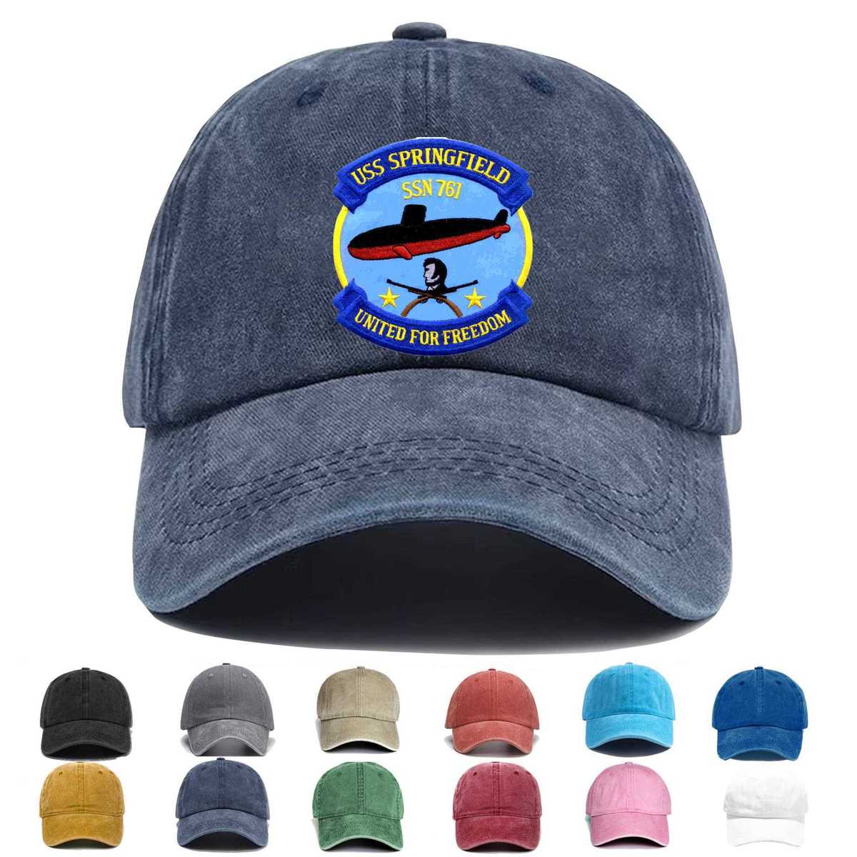 Ssn 761 Uss Springfield Embroidered Hat - Custom Hat