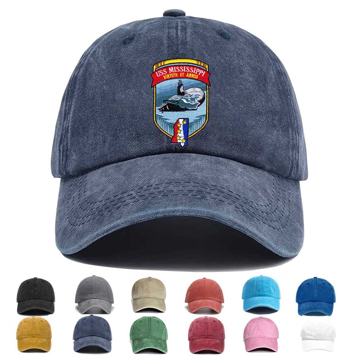 Ssn 782 Uss Mississippi Embroidered Hat - Custom Hat