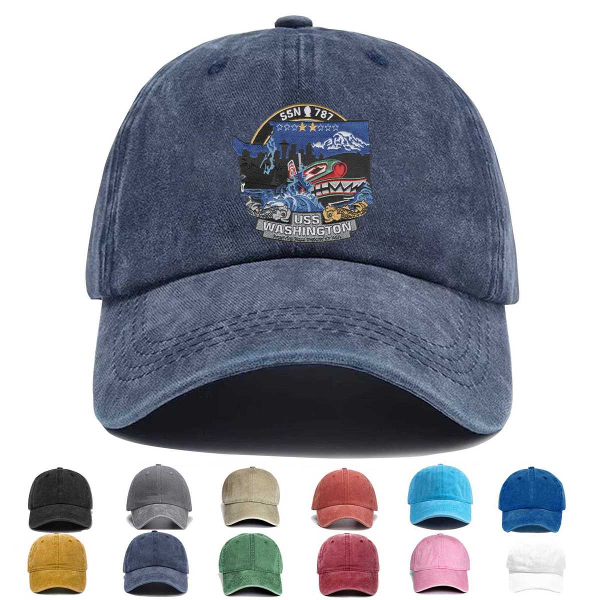 Ssn 787 Uss Washington Embroidered Hat - Custom Hat