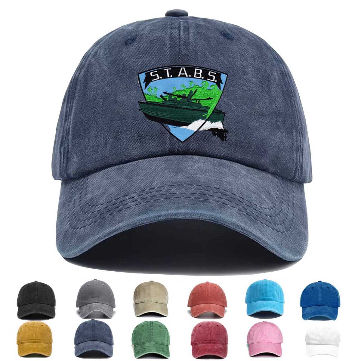 Stabron 20 Seal Team Assault Boat Squadron Twenty Stabs Embroidered Hat - Custom Hat