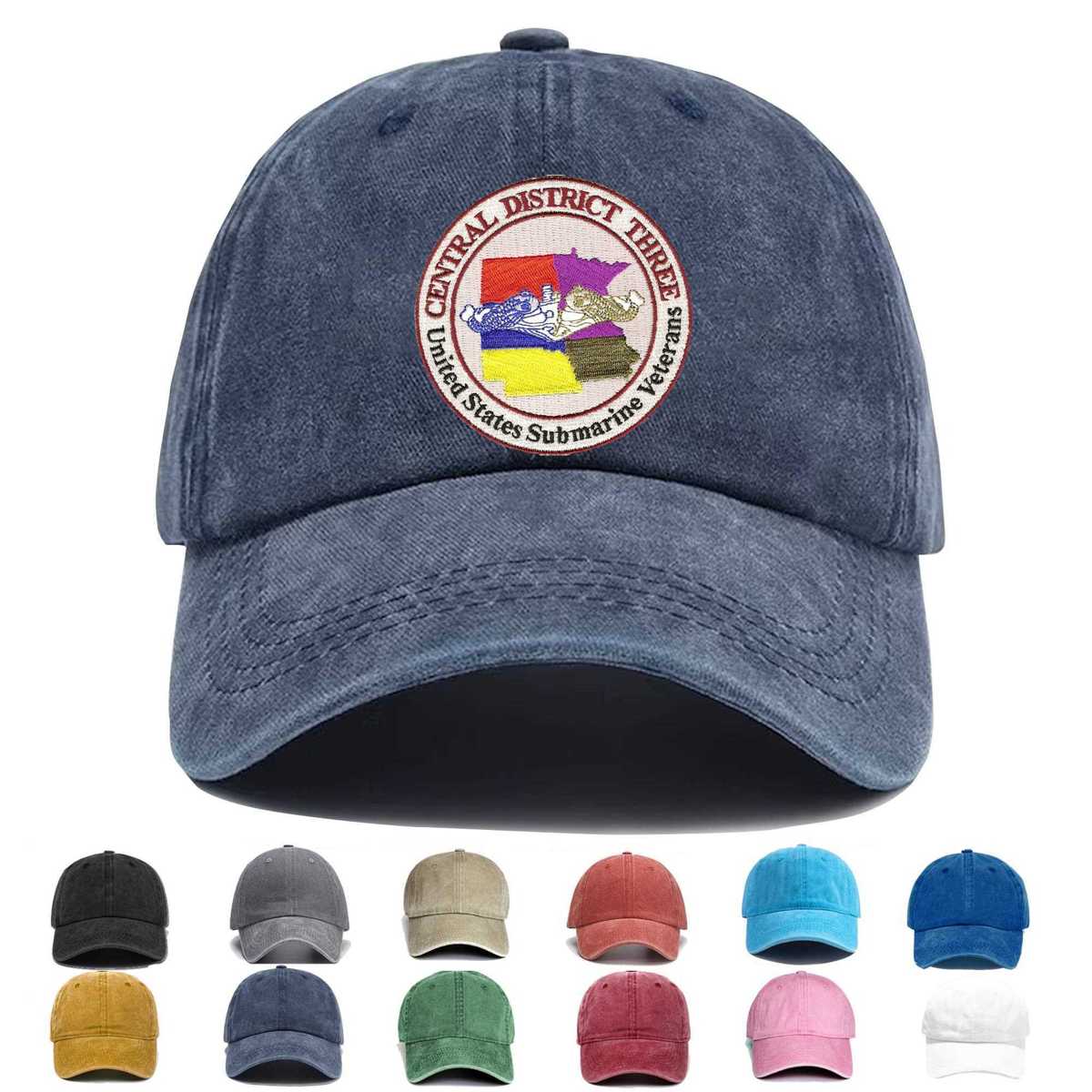 Submarine Central District Three Base Embroidered Hat - Custom Hat