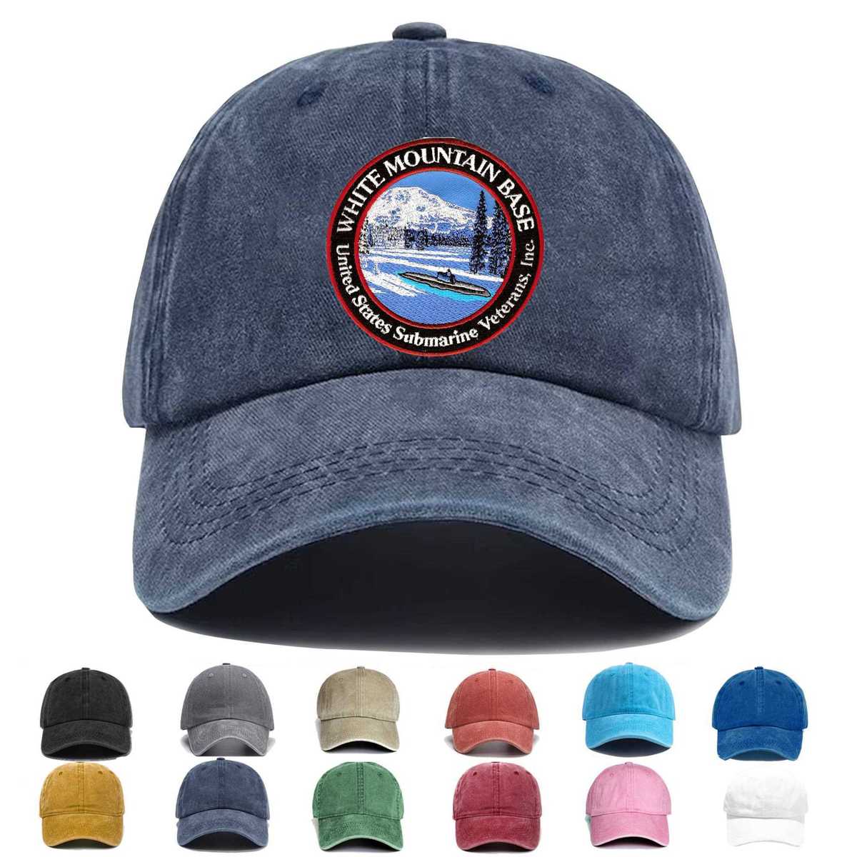 Submarine White Mountain Base Embroidered Hat - Custom Hat