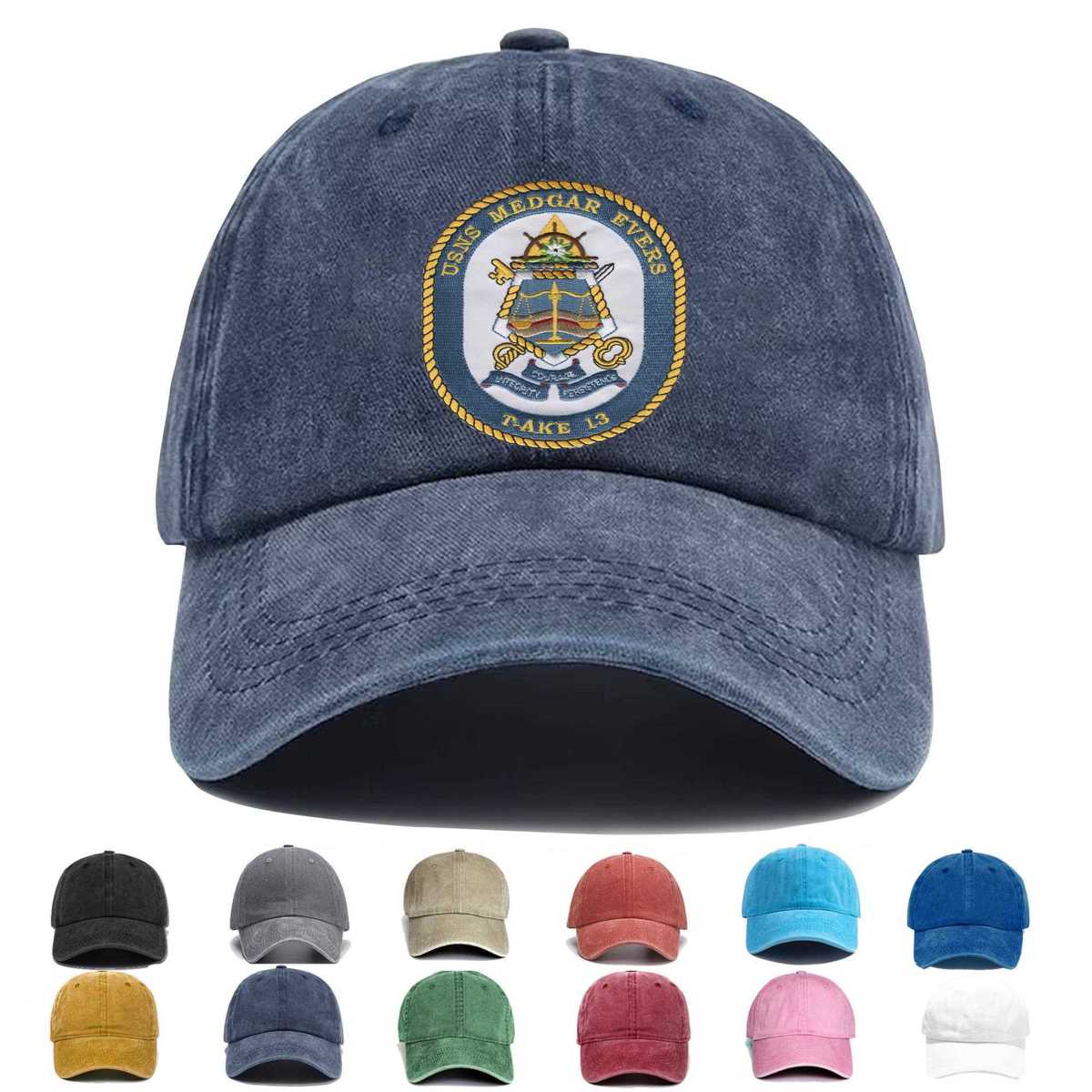T Ake 13 Usns Medgar Evers Embroidered Hat - Custom Hat