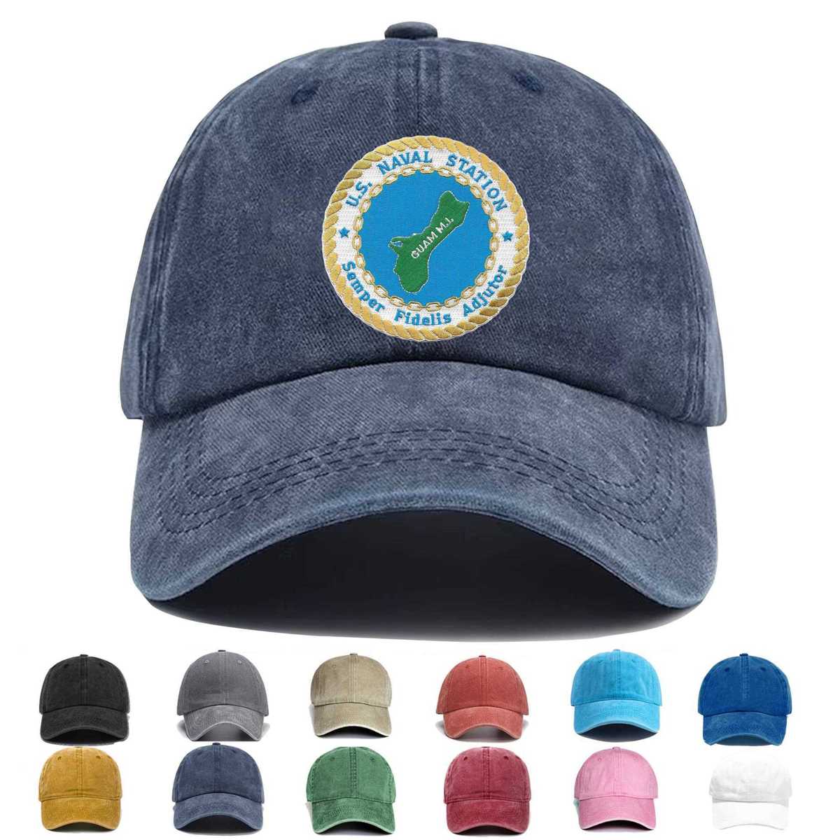 Us Naval Station Guam Mi Embroidered Hat - Custom Hat