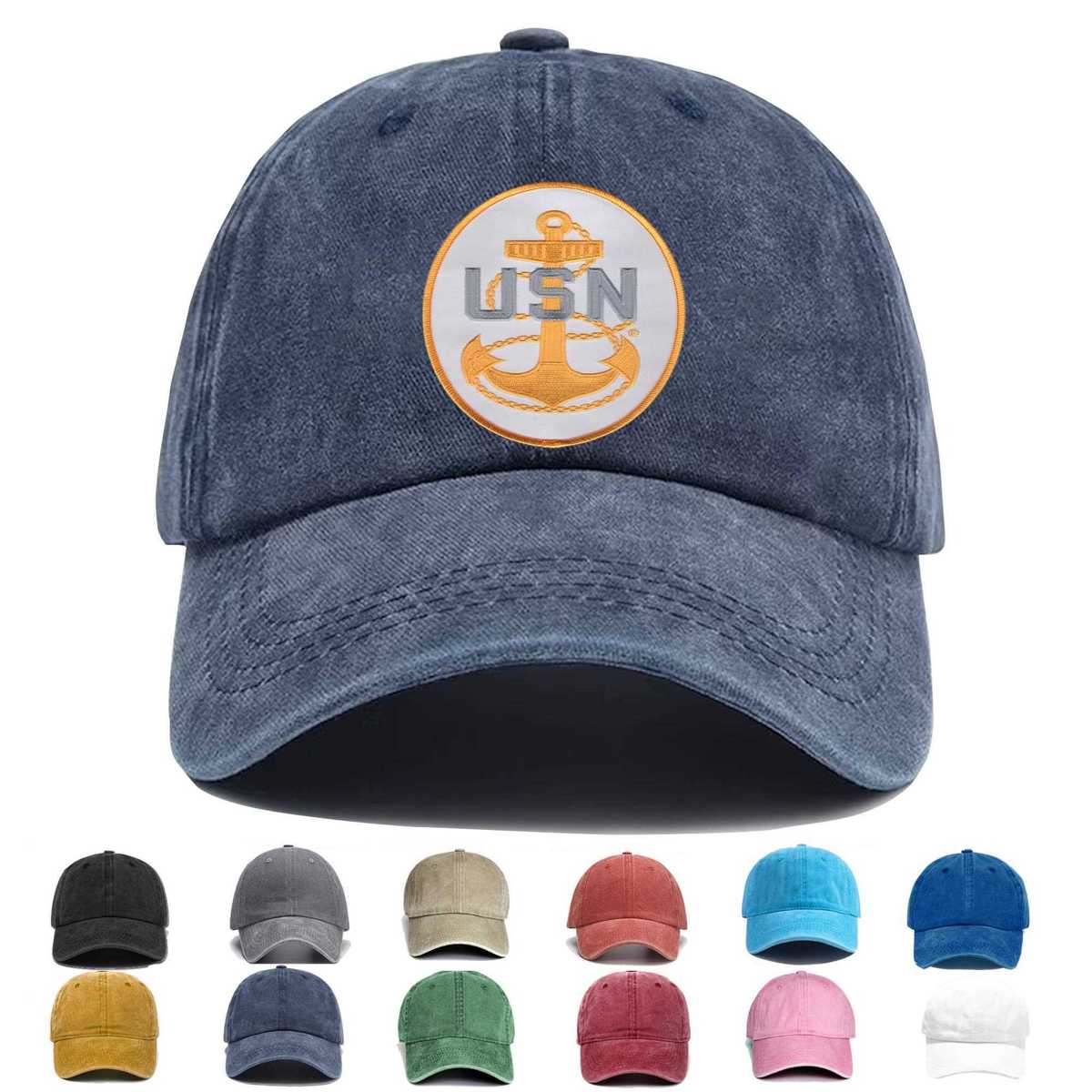 Us Navy Chief Crest Back Embroidered Hat - Custom Hat