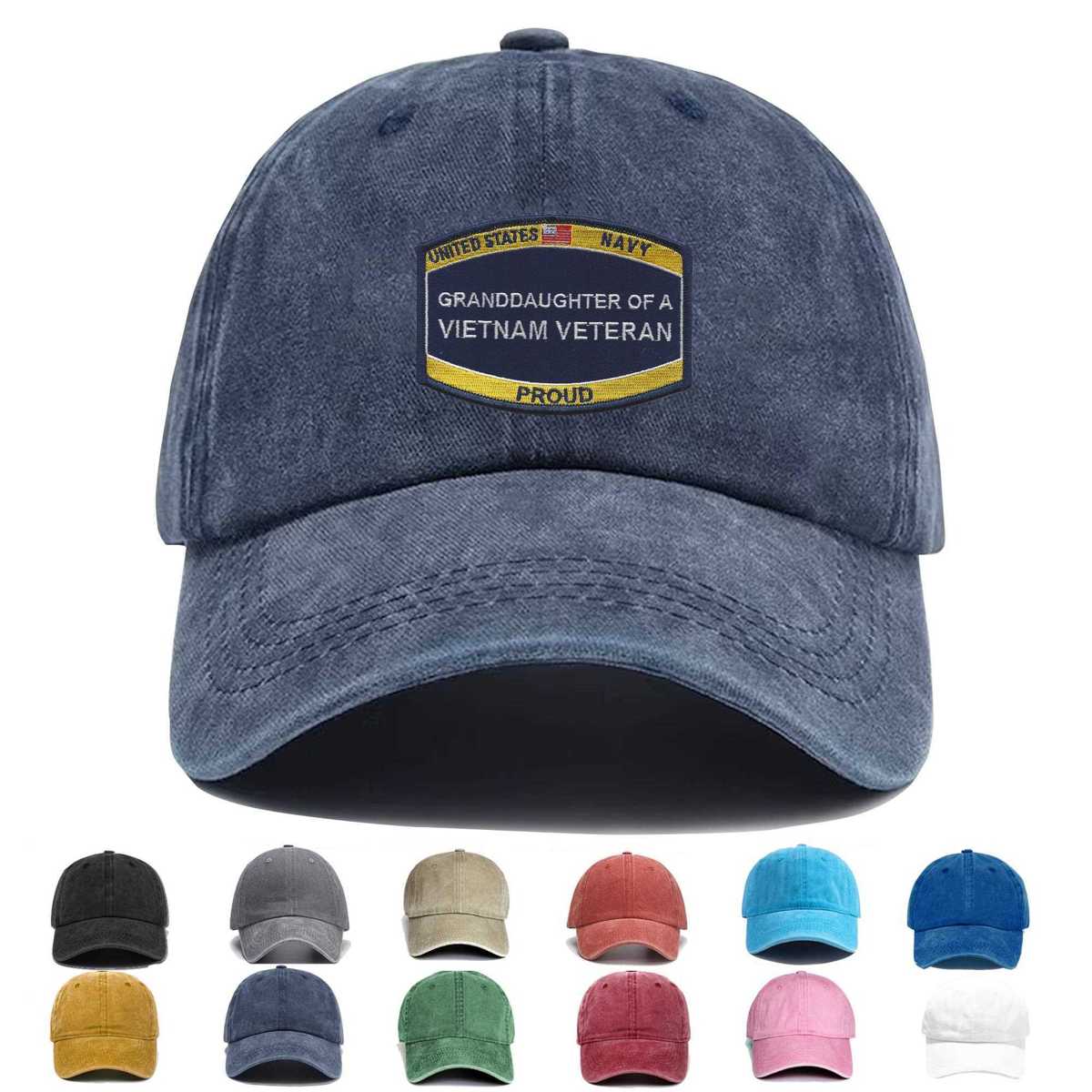 Us Navy Grand Daughter Of A Vietnam Veteran Embroidered Hat - Custom Hat