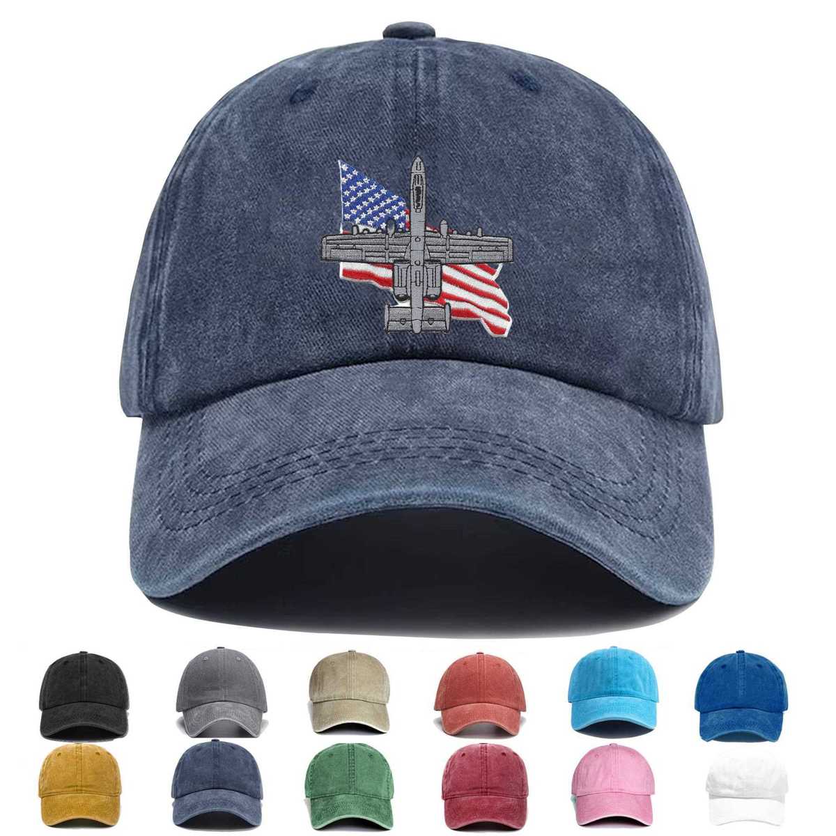 Usa A 10 Thunderbolt Ii Flag Embroidered Hat - Custom Hat