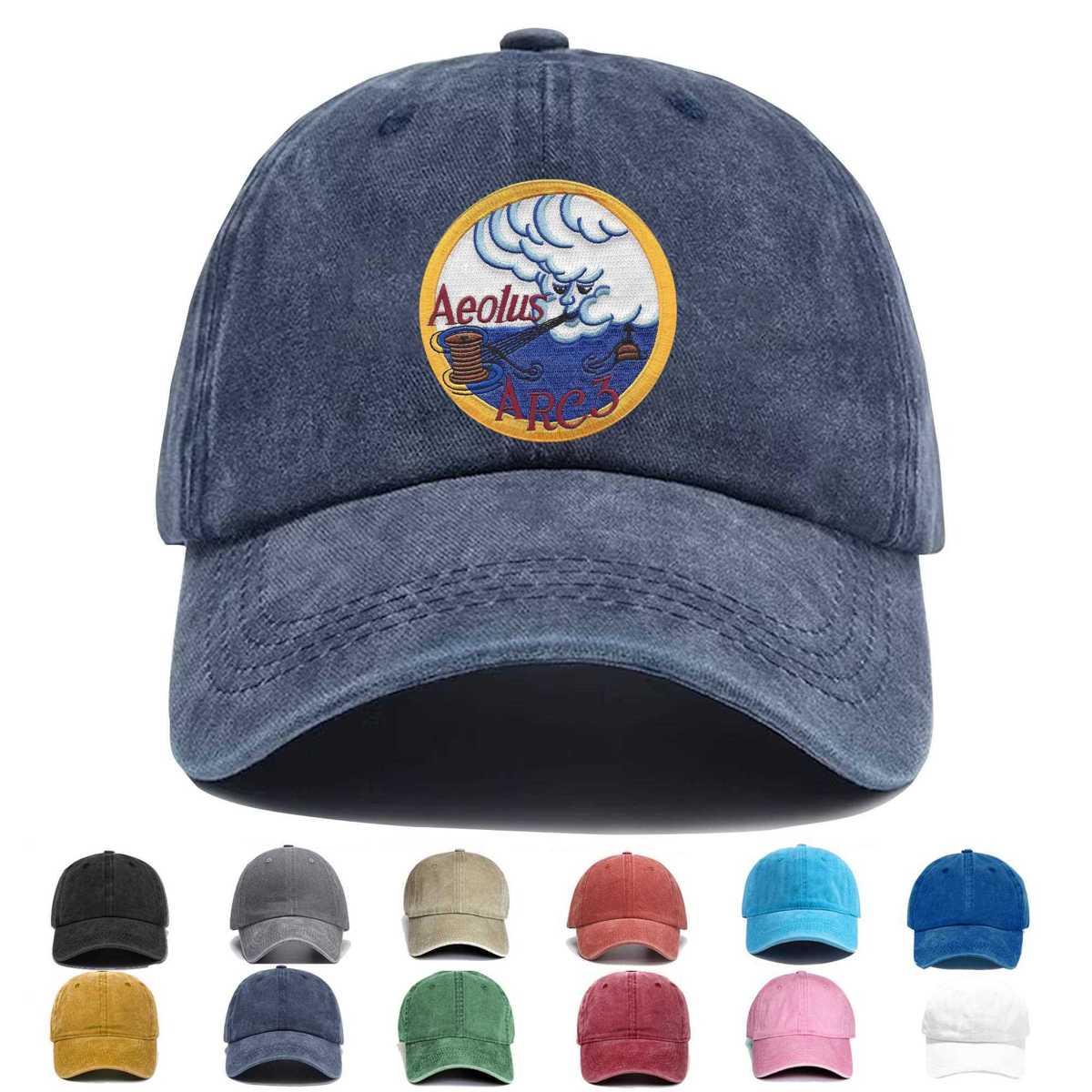 Uss Aeolus Arc 3 Attack Cargo Ship Embroidered Hat - Custom Hat