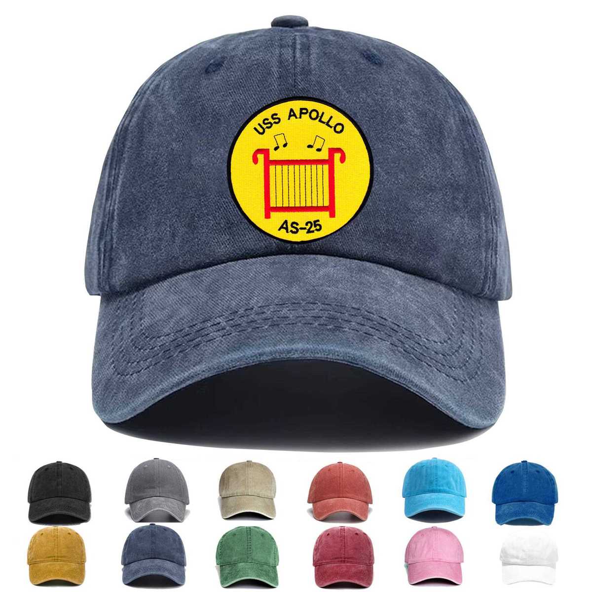 Uss Apollo As 25 Embroidered Hat - Custom Hat