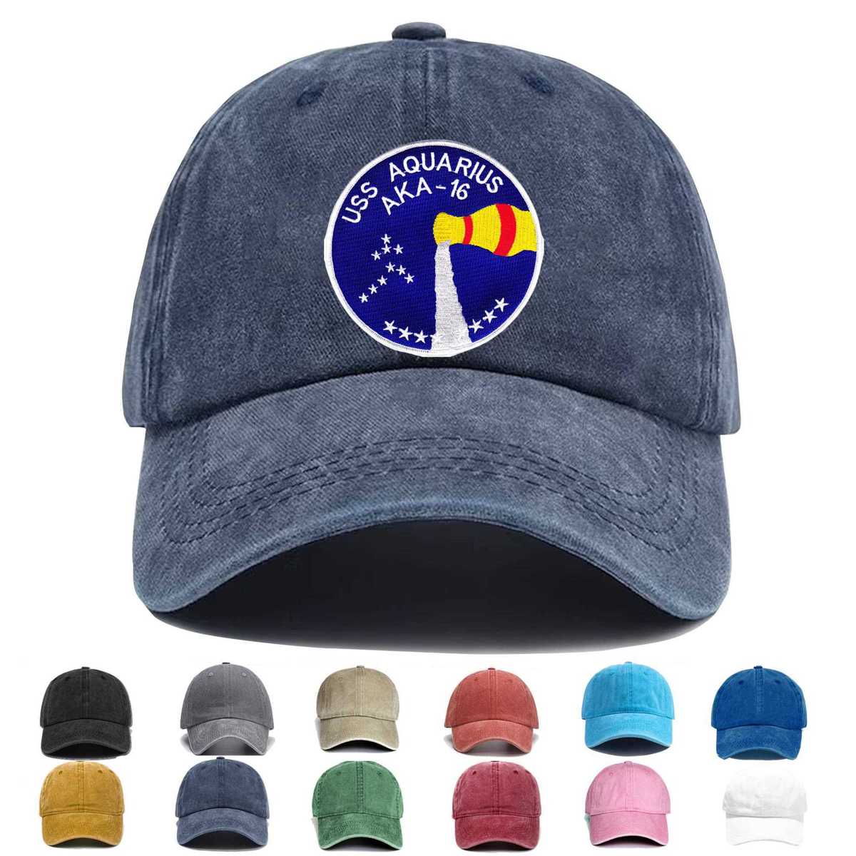 Uss Aquarius Aka 16 Embroidered Hat - Custom Hat
