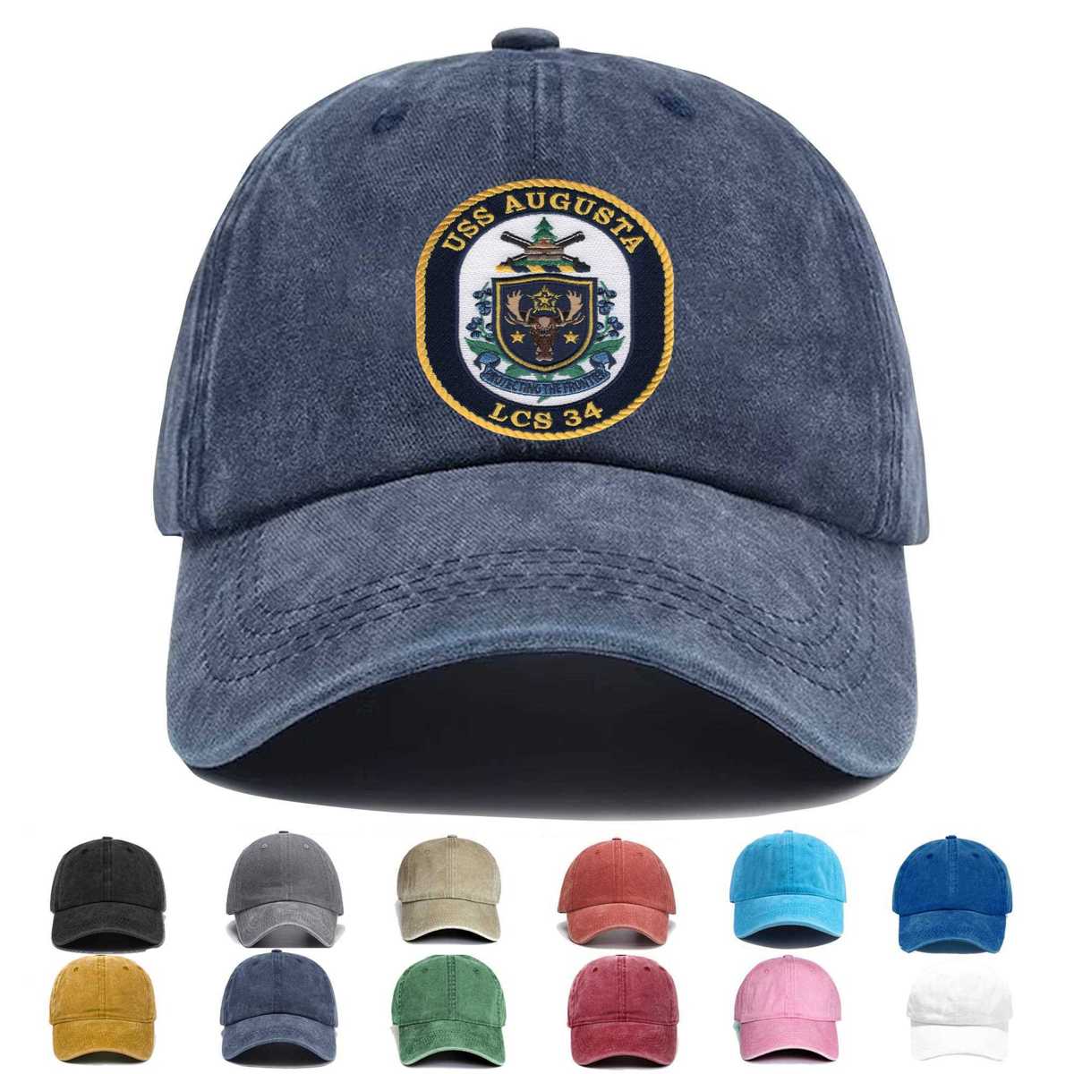 Uss Augusta Lcs 34 Embroidered Hat - Custom Hat