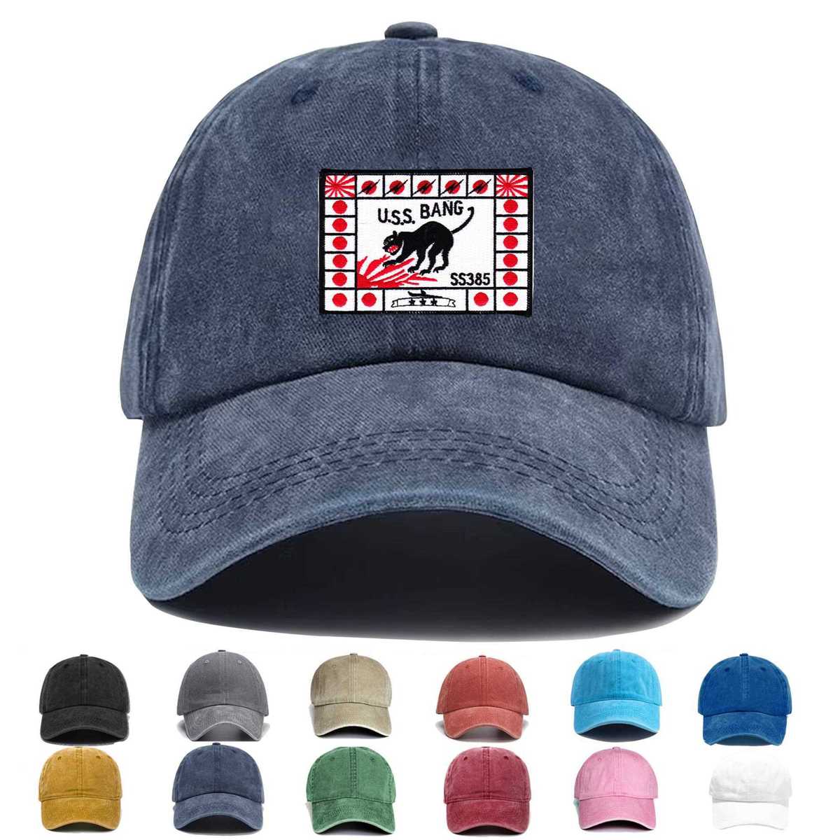 Uss Bang Ss 385 Diesel Electric Submarine Battle Flag Embroidered Hat - Custom Hat