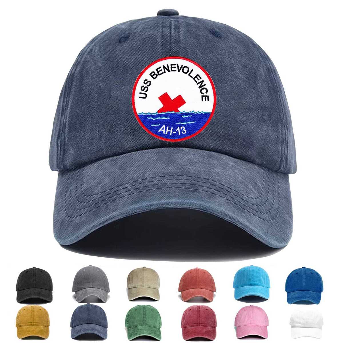 Uss Benevolence Ah 13 Hospital Ship Embroidered Hat - Custom Hat