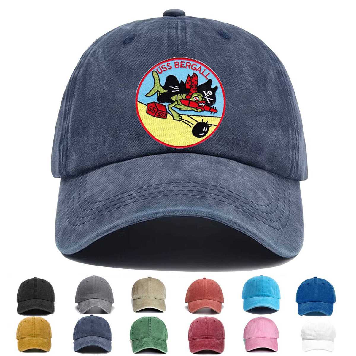 Uss Bergall Ss 320 Diesel Electric Submarine C Version Embroidered Hat - Custom Hat