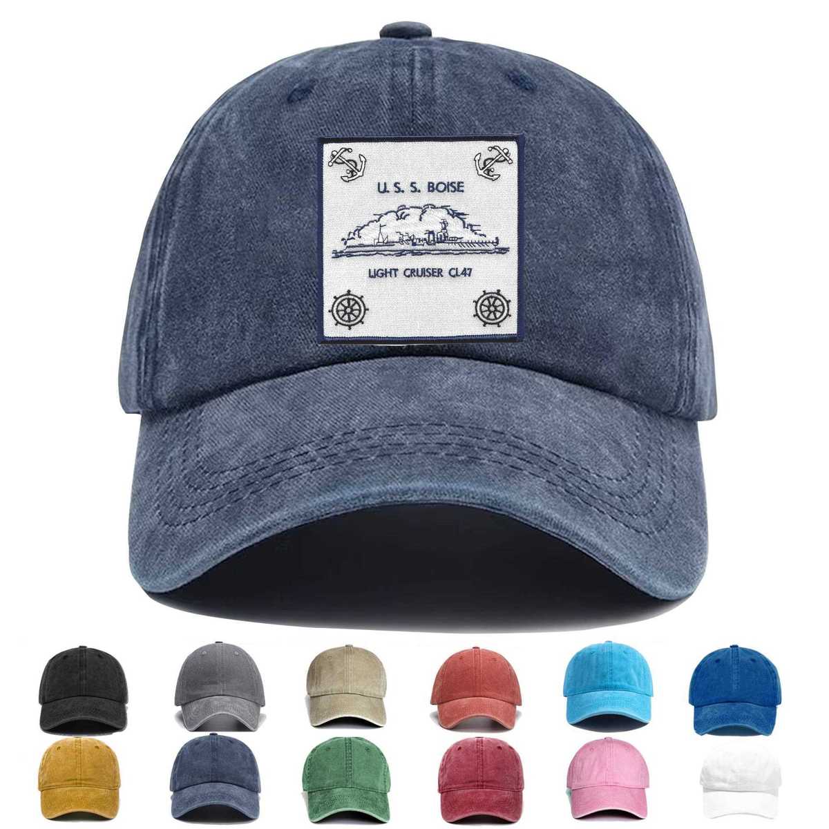 Uss Boise Cl 47 Light Cruiser Ship Embroidered Hat - Custom Hat