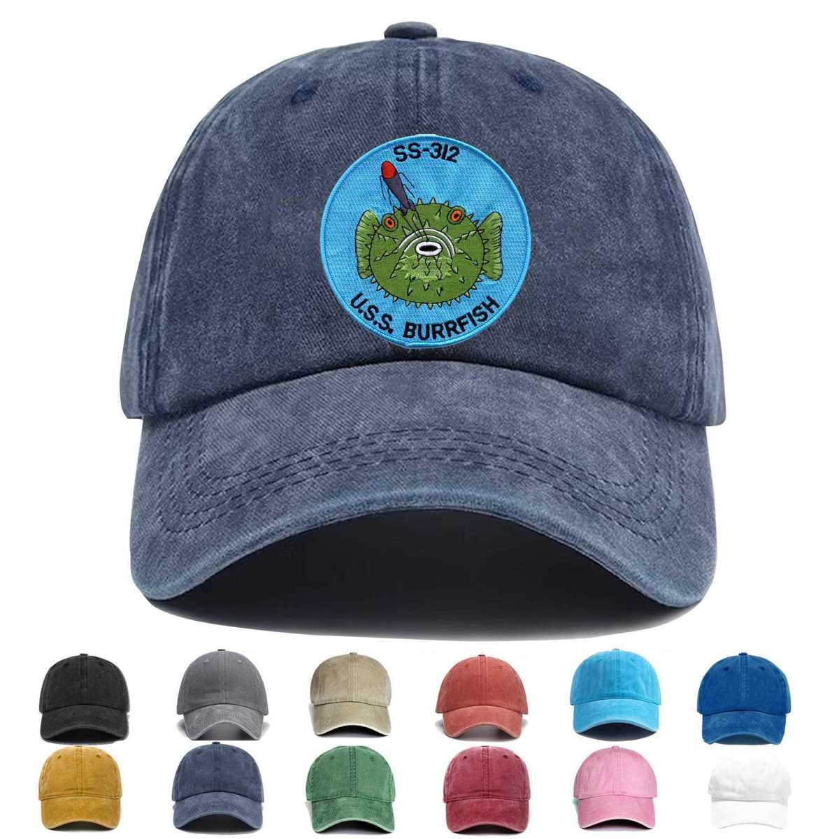 Uss Burrfish Ss 312 Diesel Electric Submarine Small Embroidered Hat - Custom Hat