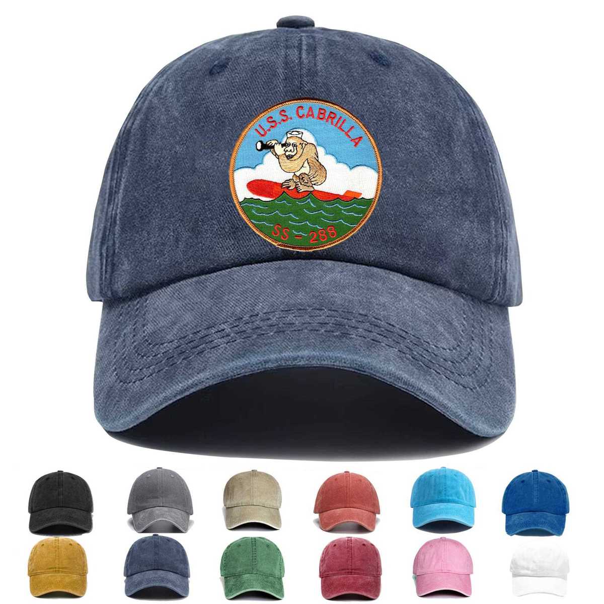 Uss Cabrilla Ss 288 Diesel Electric Submarine Embroidered Hat - Custom Hat