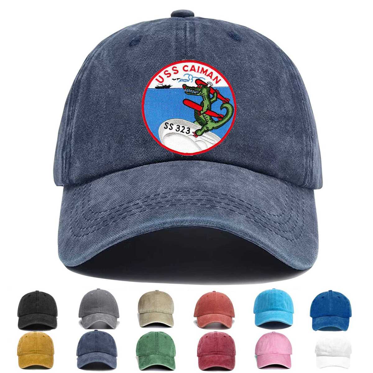 Uss Caiman Ss 323 Diesel Electric Submarine C Version Embroidered Hat - Custom Hat