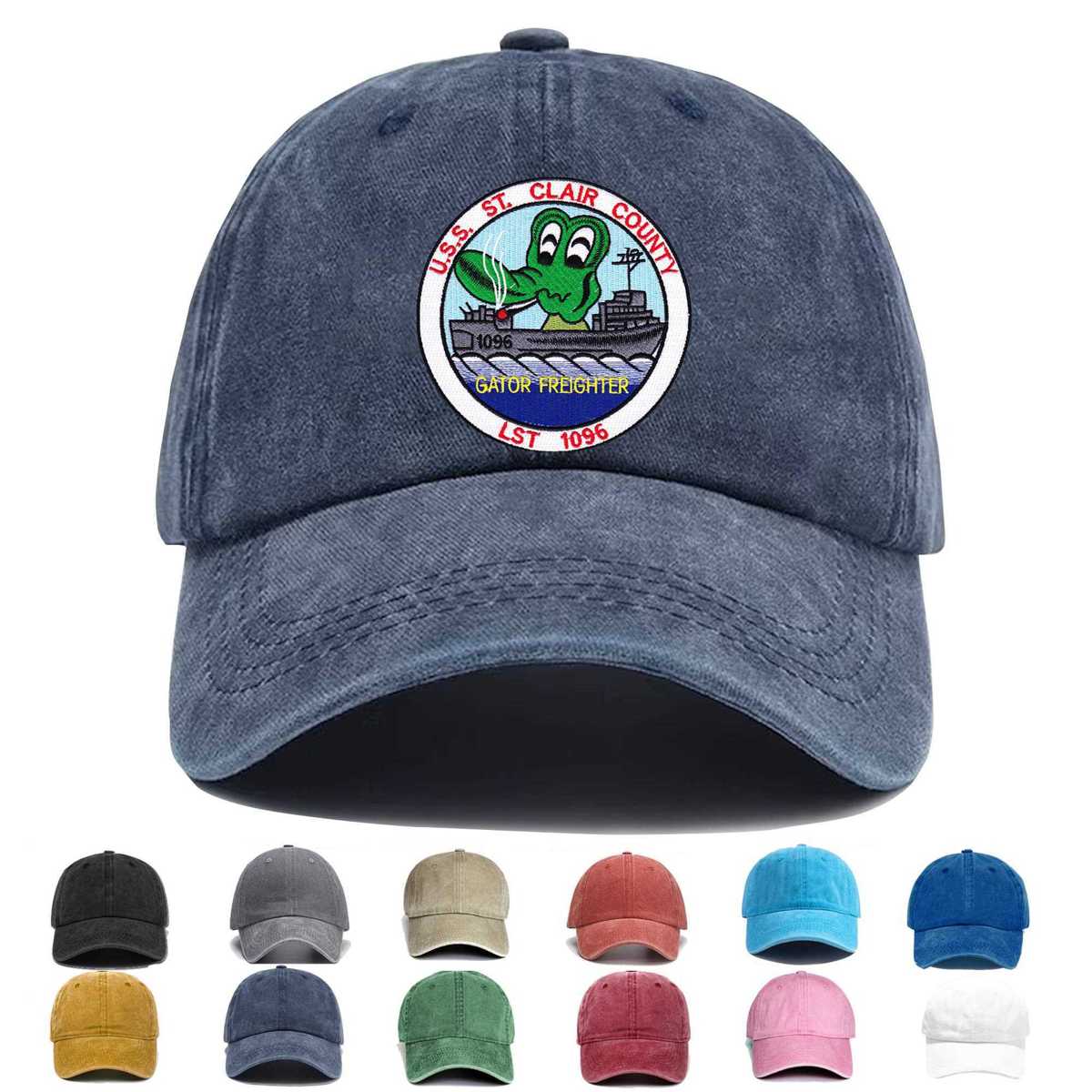 Uss Clair County Lst 1096 Landing Ship Tank Embroidered Hat - Custom Hat