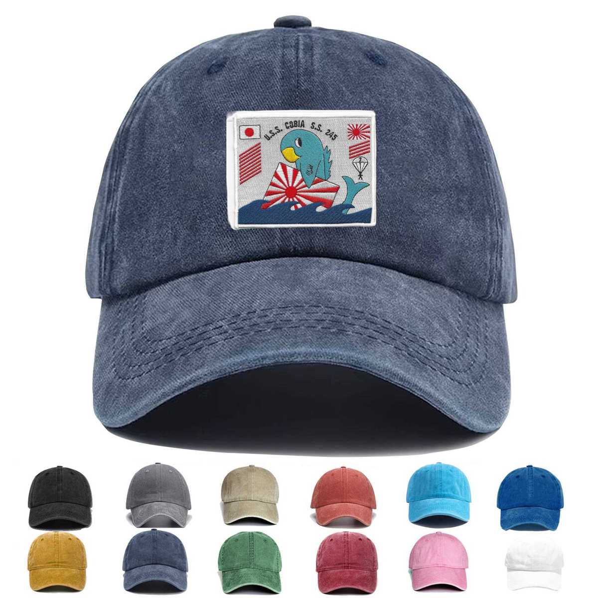 Uss Cobia Ss 245 Diesel Electric Submarine Bettle Flag Embroidered Hat - Custom Hat