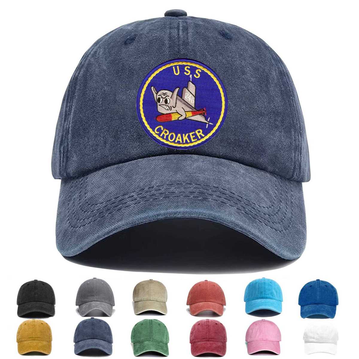 Uss Croaker Ss 246 Diesel Electric Submarine Embroidered Hat - Custom Hat