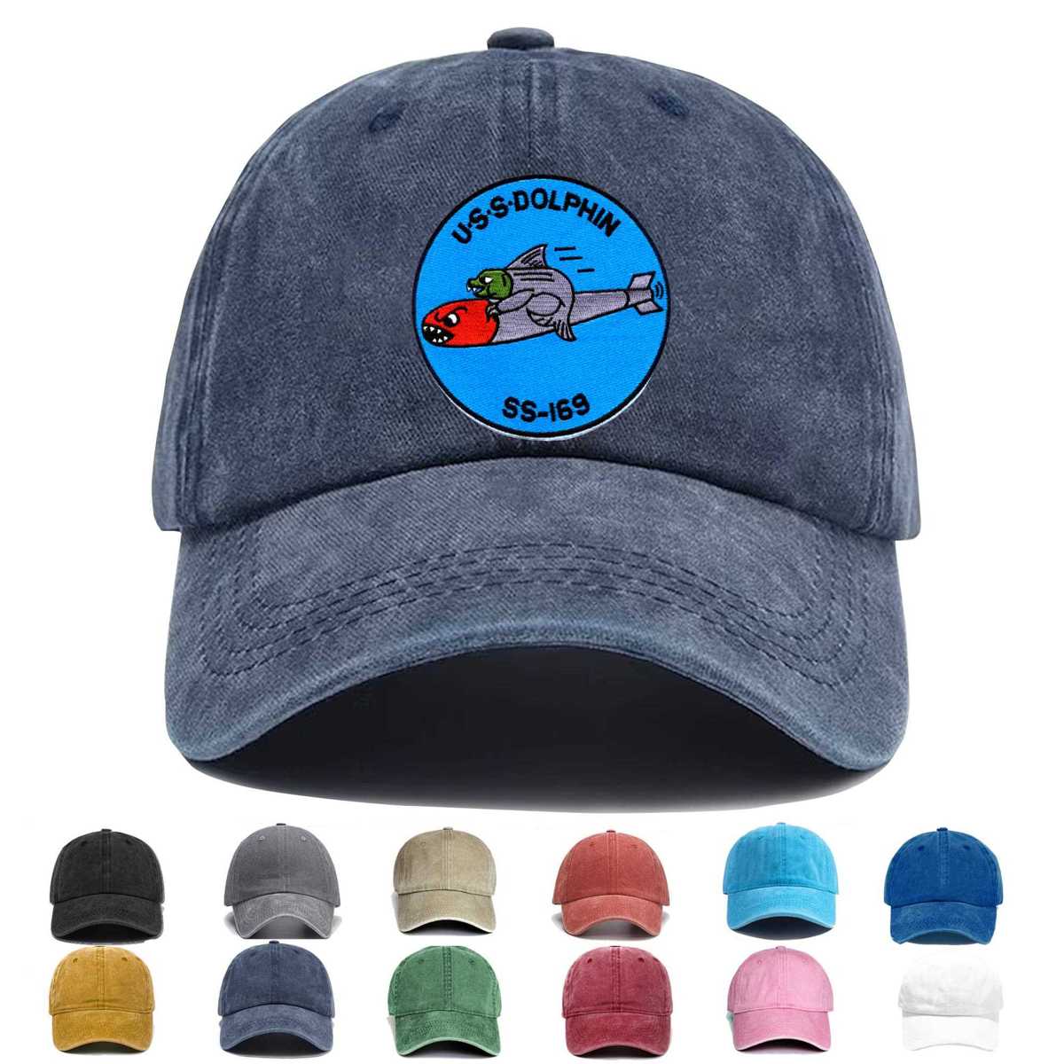 Uss Dolphin Ss 169 Embroidered Hat - Custom Hat