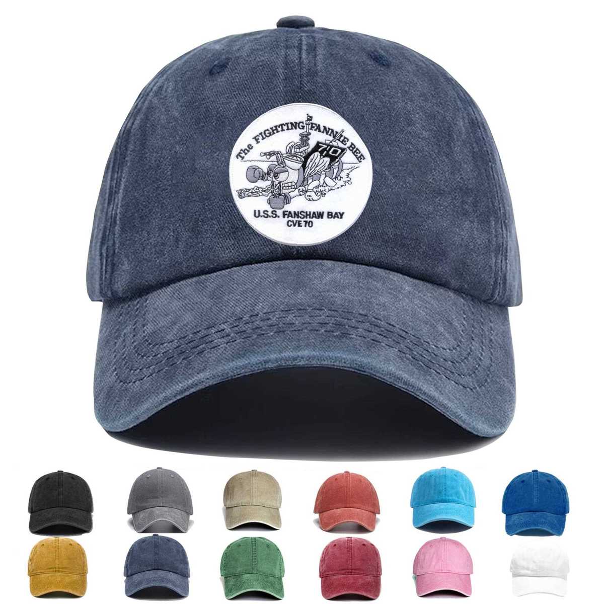 Uss Fanshaw Bay Cve 70 Embroidered Hat - Custom Hat