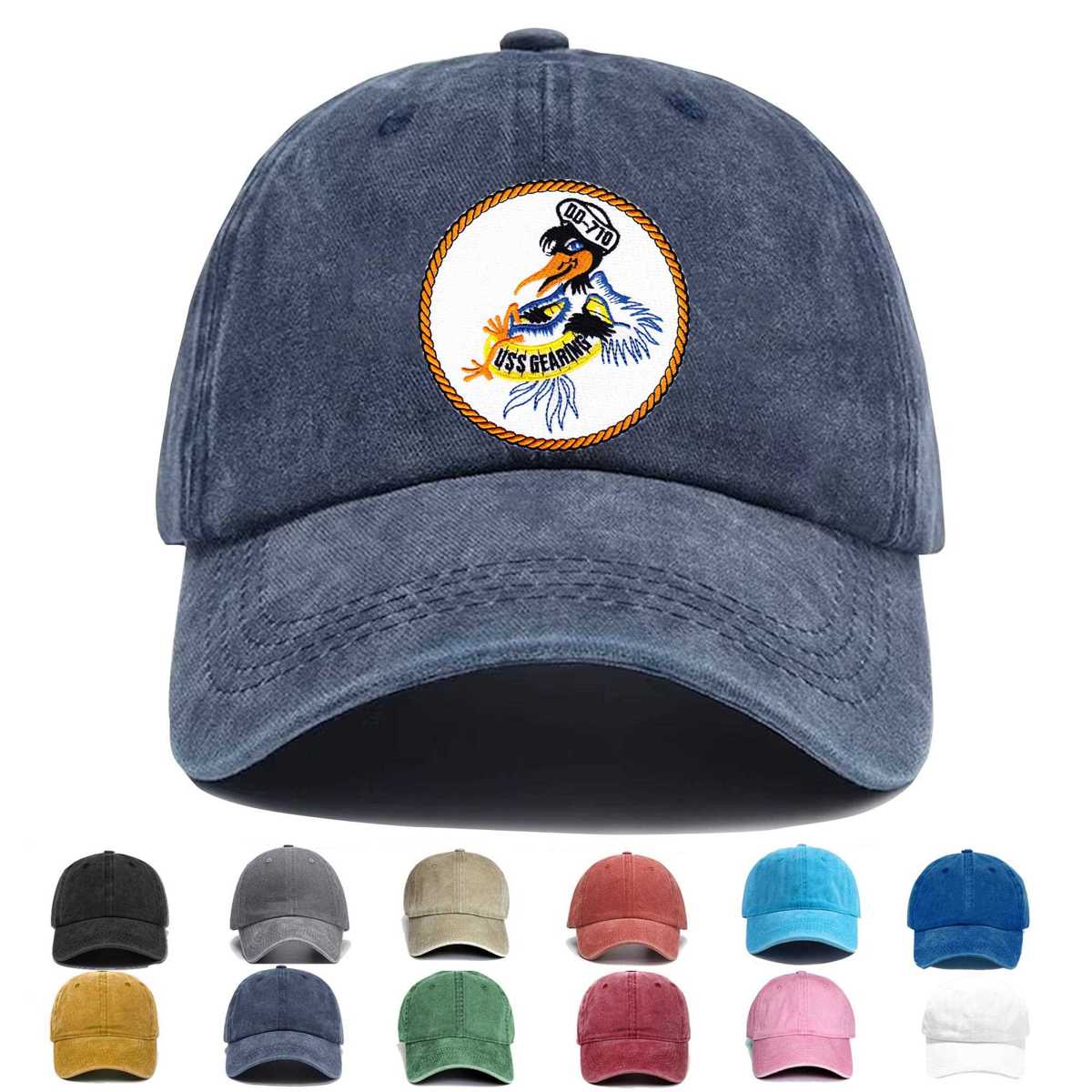 Uss Gearing Dd 710 Destroyer Ship Embroidered Hat - Custom Hat