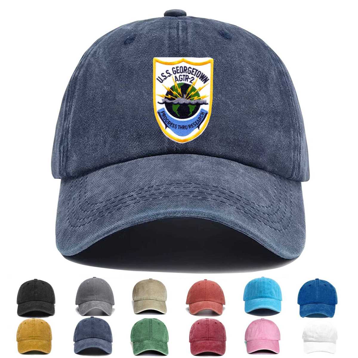 Uss Georgetown Agtr 2 Embroidered Hat - Custom Hat