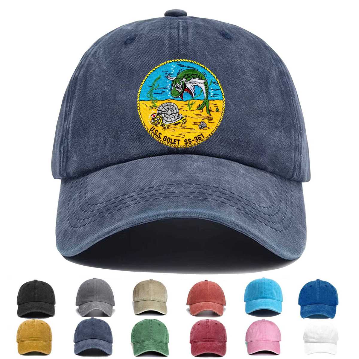 Uss Golet Ss 361 B Version Large Embroidered Hat - Custom Hat