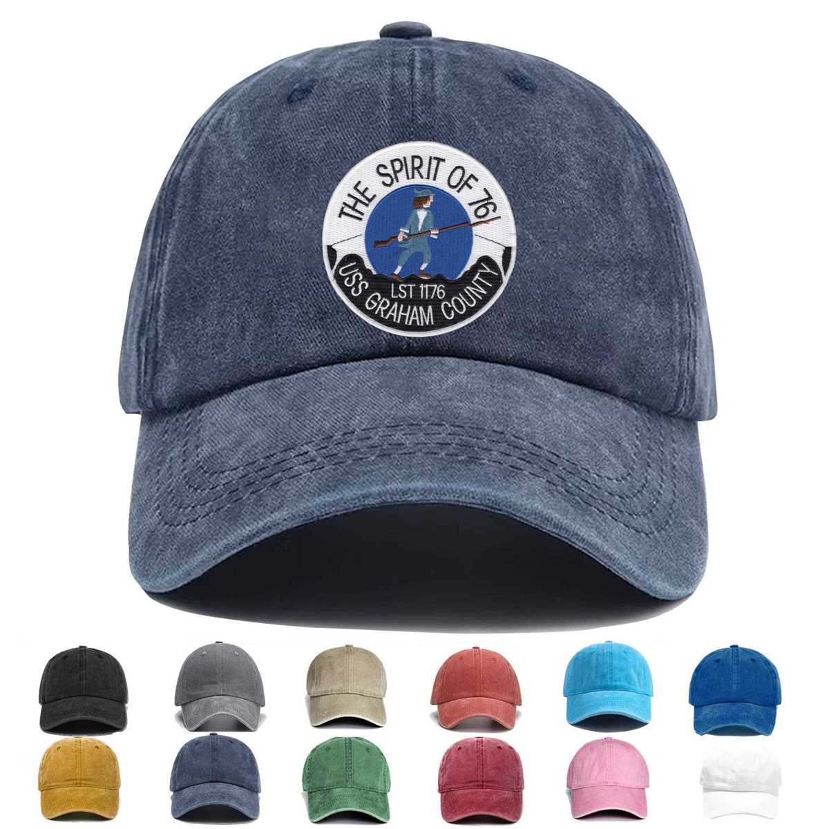 Uss Graham County Lst 1176 Tank Landing Ship Embroidered Hat - Custom Hat