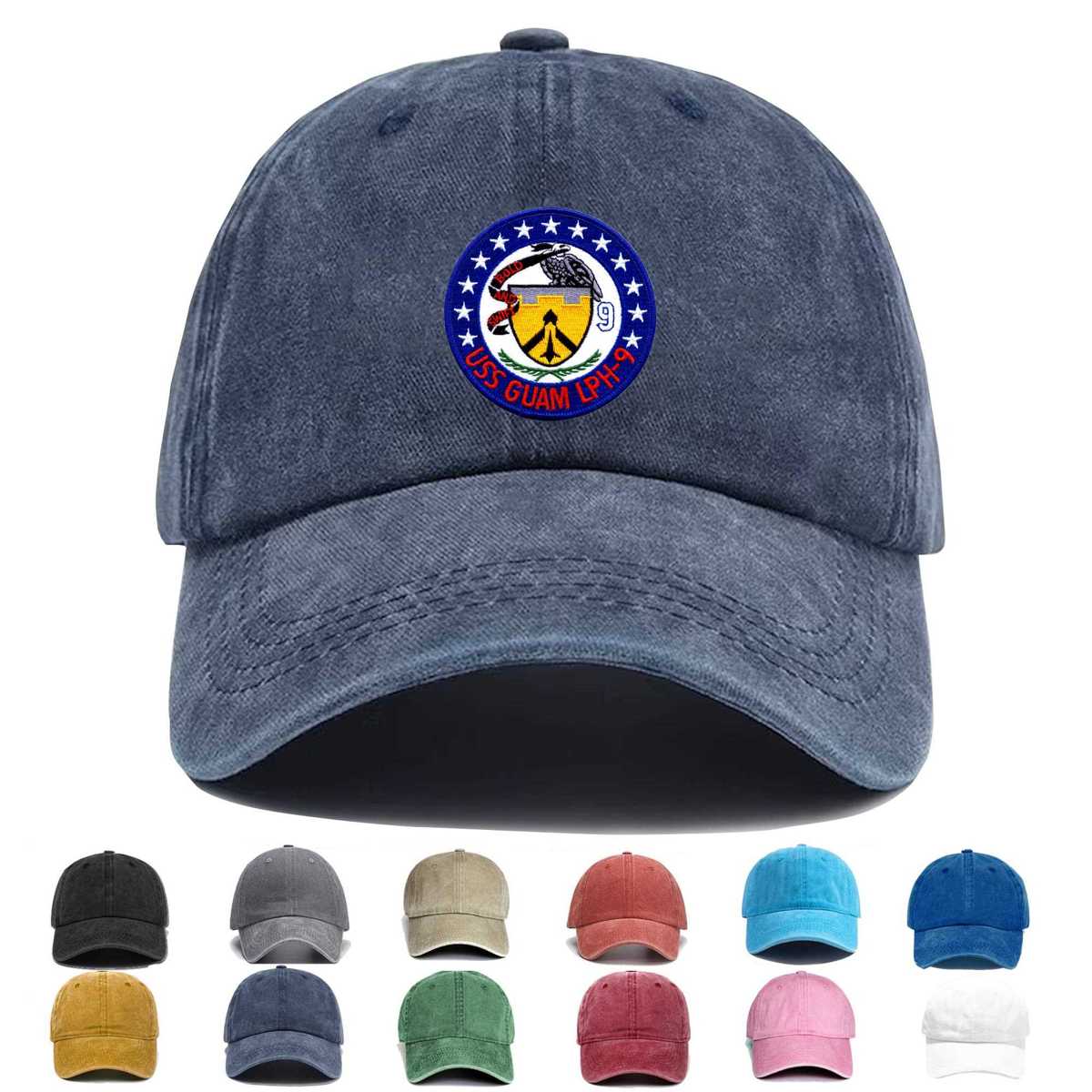 Uss Guam Lph 9 Version B Embroidered Hat - Custom Hat