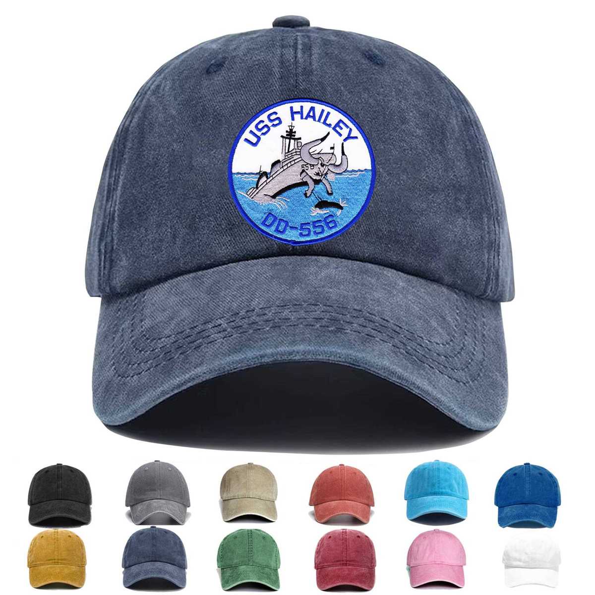 Uss Hailey Dd 556 Destroyer Ship Embroidered Hat - Custom Hat
