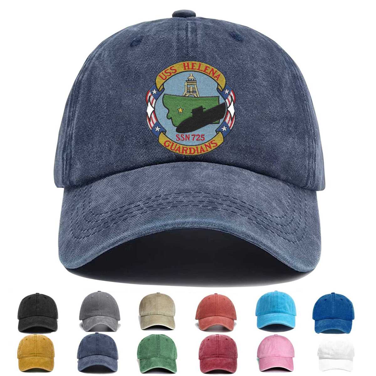 Uss Helena Ssn 725 Los Angeles Class Submarine Embroidered Hat - Custom Hat